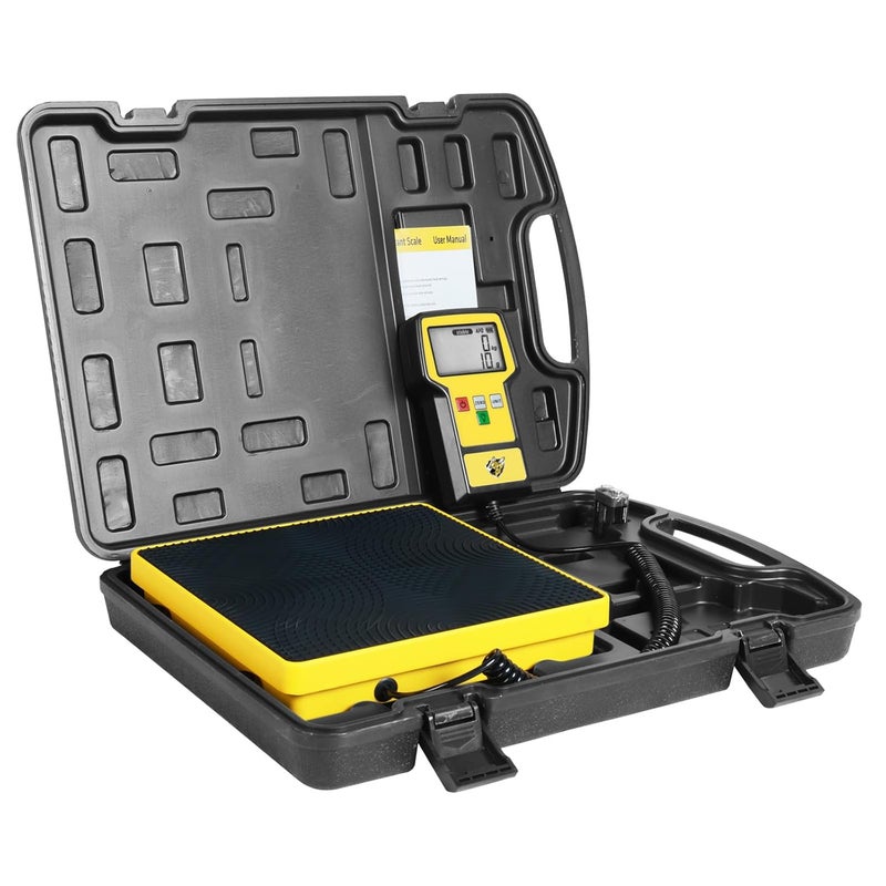 Yellow Jacket Refrigerant Scale 220 LBS HVAC Freon Scale Ultra-Large LCD Screen High Precision Electronic Refrigerant Charging Weight Scale with Portable Case for Recovery Tanks - Image 1